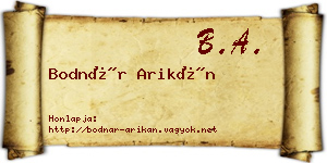 Bodnár Arikán névjegykártya